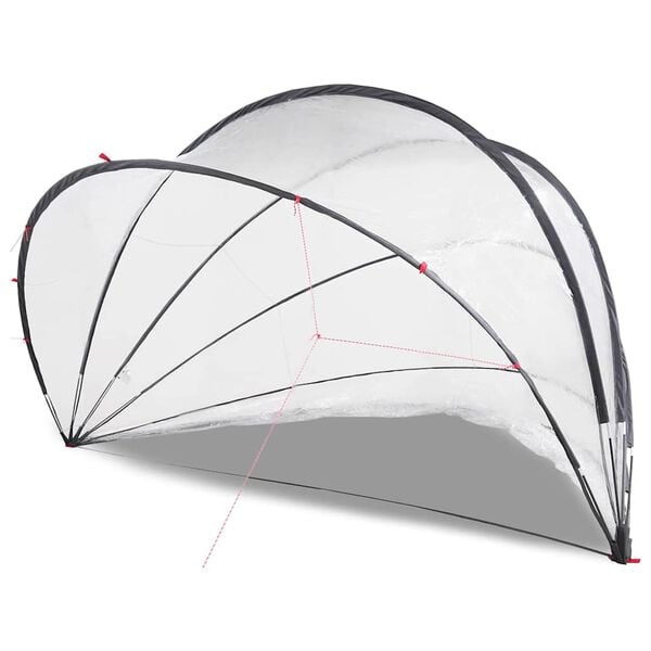 vidaXL Θόλος πισίνας Διαφανές 500 x 500 x 236 εκ. PVC