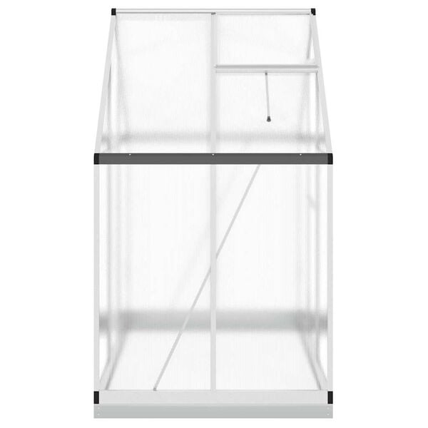 vidaXL Θερμοκήπιο με Πλαίσιο Βάσης Ασημί 169x114x202 εκ. Αλουμίνιο