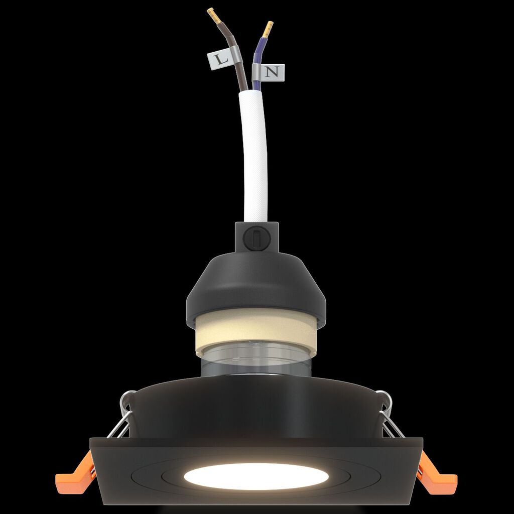 vidaXL Spotlights με προβολείς 6 pcs Μαύρο 9 x 9 x cm Αλουμίνιο
