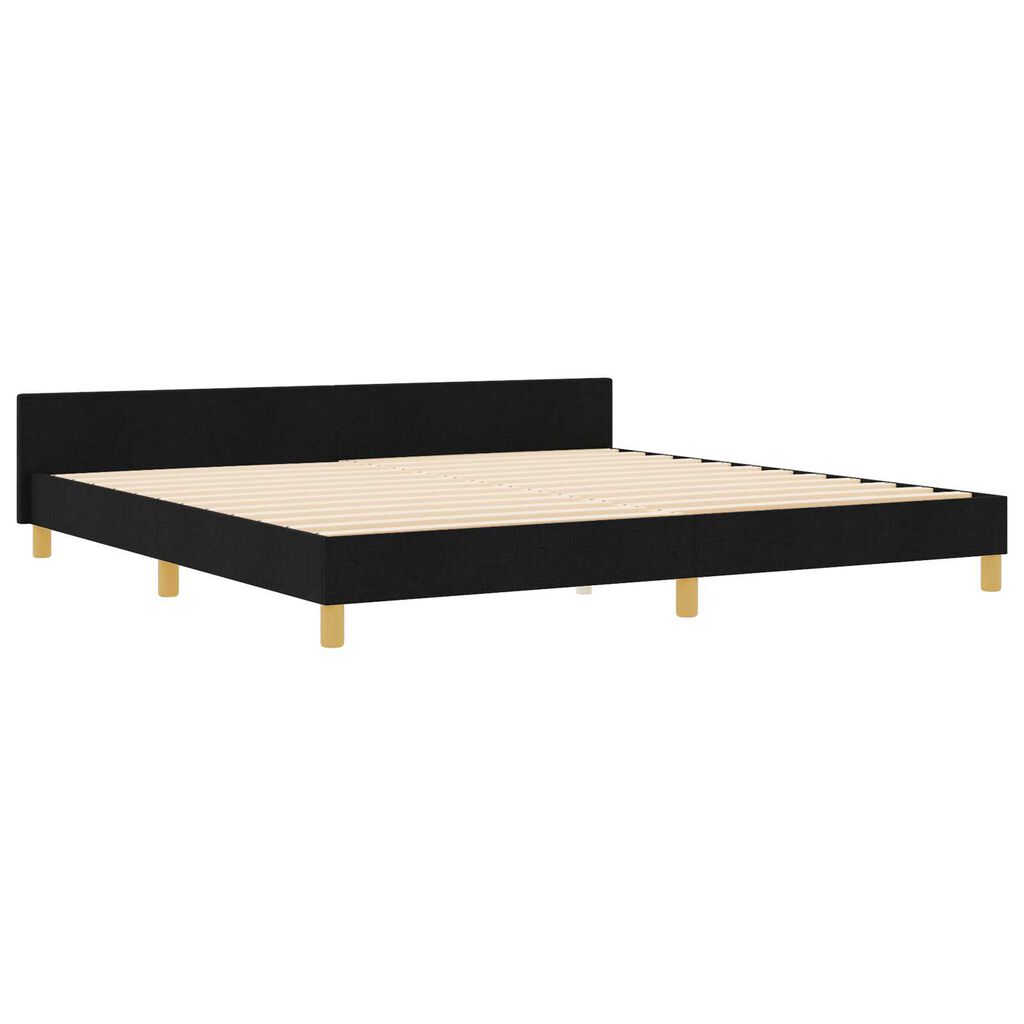vidaXL Σκελετός Κρεβατιού με κεφαλάρι Μαύρο 200 x 200 cm ύφασμα