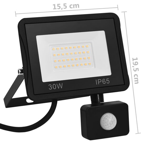 vidaXL Προβολέας LED με Αισθητήρα Ψυχρό Λευκό 30 W