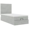 vidaXL Οθωμανικό κρεβάτι με στρώματα ανοιχτό γκρι 80x200cm Velvet