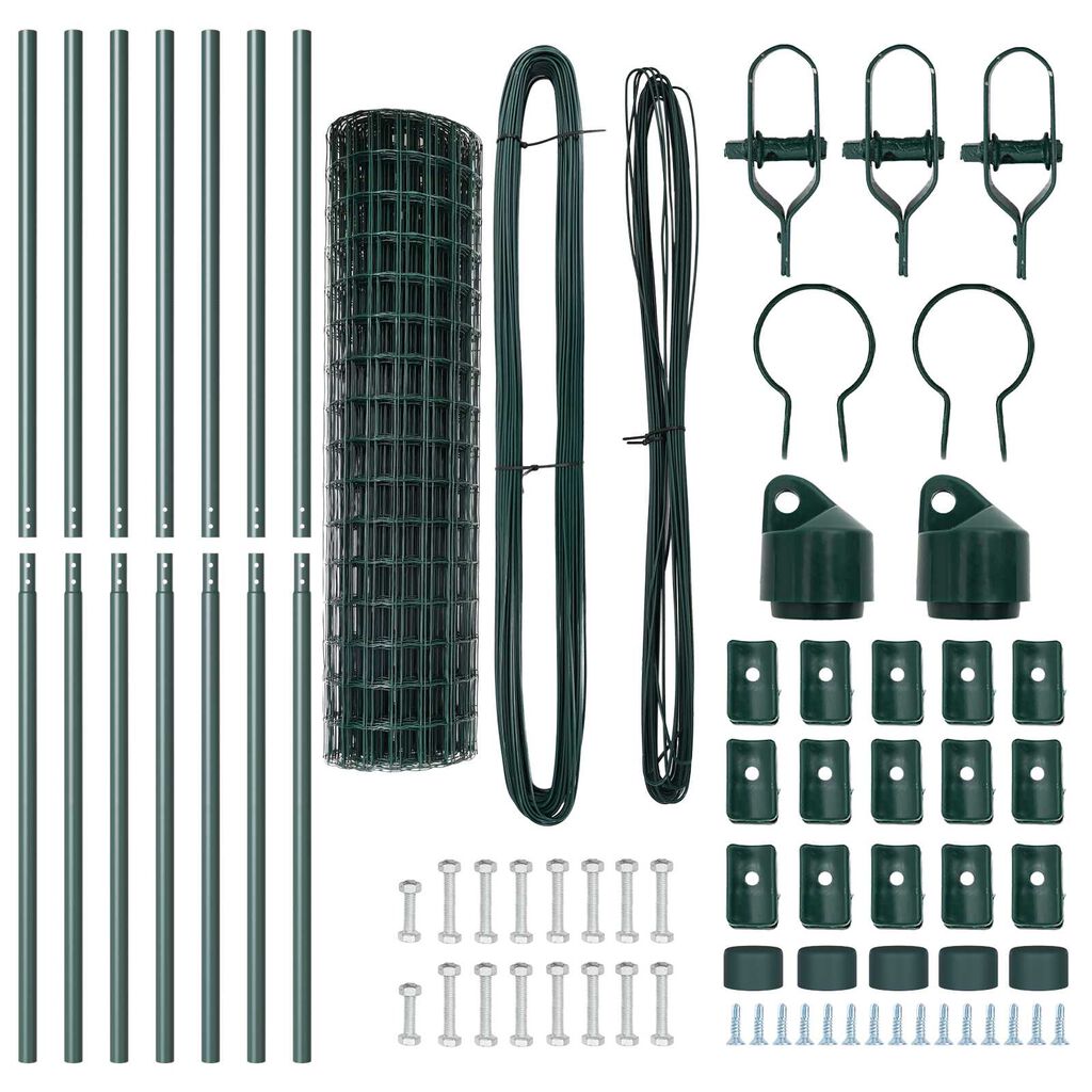 vidaXL Euro Fence με 7 πόλους 1x10 μ Γαλβανισμένος Χάλυβας Πράσινος