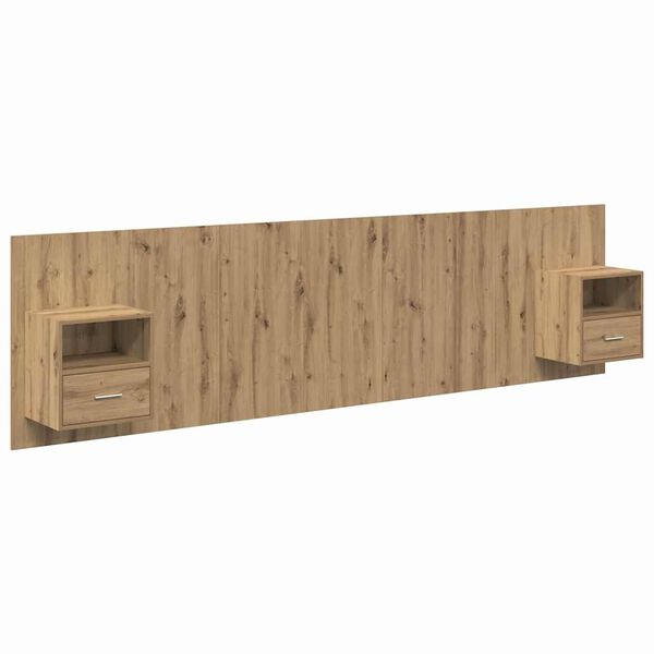 vidaXL &Kappa;&epsilon;&phi;&alpha;&lambda;ή &kappa;&rho;&epsilon;&beta;&alpha;&tau;&iota;&omicron;ύ &mu;&epsilon; &kappa;&omicron;&mu;&omicron;&delta;ί&nu;&omicron; &mu;&epsilon; &sigma;&upsilon;&rho;&tau;ά&rho;&iota; 3 pcs Artisan Oak