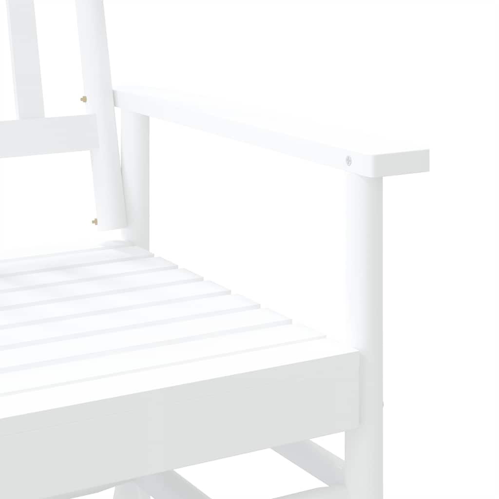 vidaXL Παγκάκι Κουνιστό Λευκό 118x70x104,5εκ. Μασίφ Ξύλο Λεύκας
