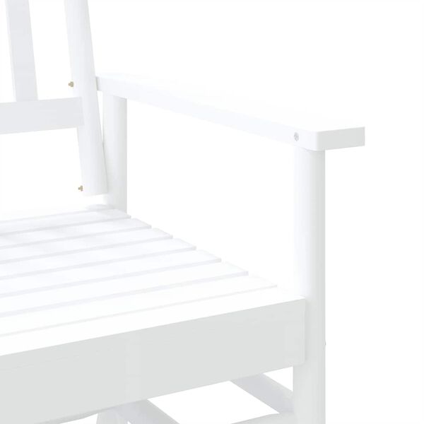 vidaXL Παγκάκι Κουνιστό Λευκό 118x70x104,5εκ. Μασίφ Ξύλο Λεύκας