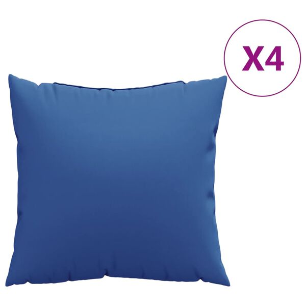 vidaXL Μαξιλάρια Καναπέ 4 τεμ. Μπλε Ρουά 50x50 εκ. Υφασμάτινα