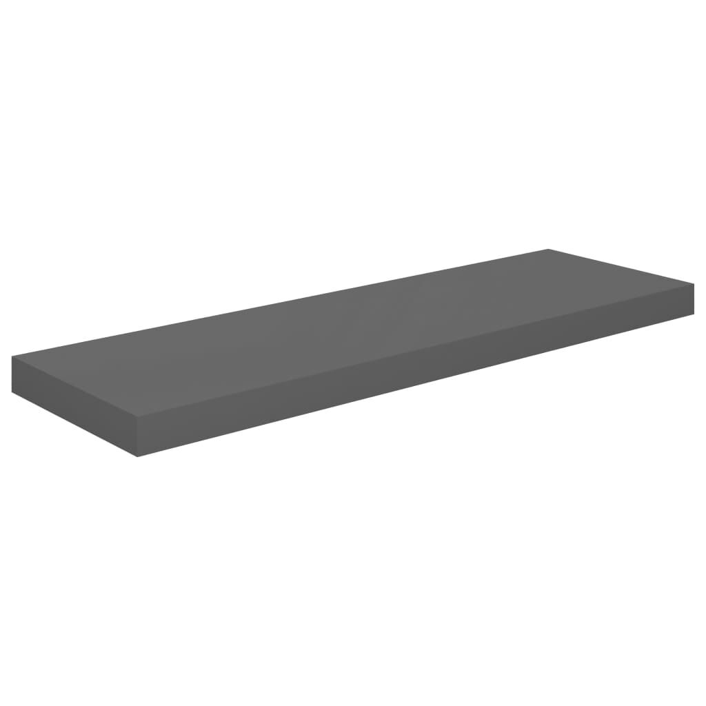 vidaXL Ράφια Τοίχου Γυαλιστερά Γκρι 2 Τεμάχια 80x23,5x3,8 εκ. MDF
