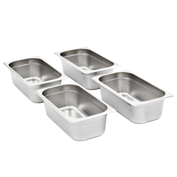 vidaXL Λεκάνες Gastronorm 8 τεμ. GN 1/3 100 χιλ. από Ανοξείδωτο Ατσάλι