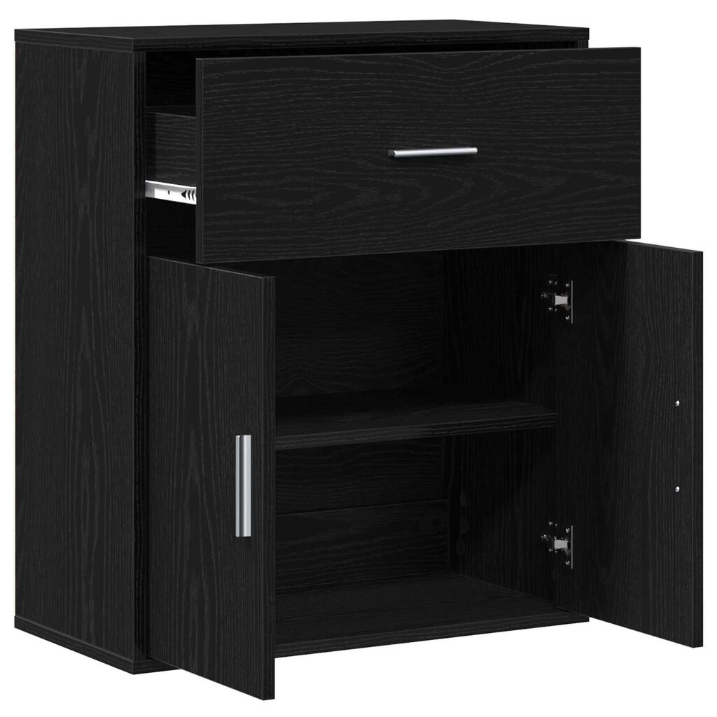 vidaXL Πλαϊνό γραφείο Μαύρη δρυς 60 x 31 x 70 εκ Επεξεργασμένο ξύλο