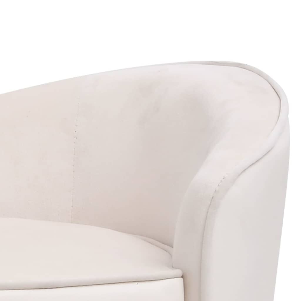 vidaXL Καναπές-Κρεβάτι Σκύλου Κρεμ 69x49x40 εκ. Βελουτέ/Συνθετ. Δέρμα