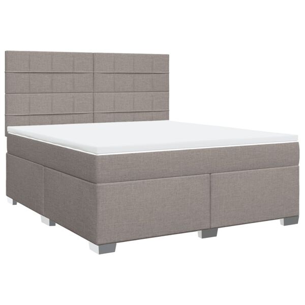 vidaXL &Kappa;&rho;&epsilon;&beta;ά&tau;&iota; Boxspring &mu;&epsilon; &Sigma;&tau;&rho;ώ&mu;&alpha; Taupe 180x200 &epsilon;&kappa;. &Upsilon;&phi;&alpha;&sigma;&mu;ά&tau;&iota;&nu;&omicron;