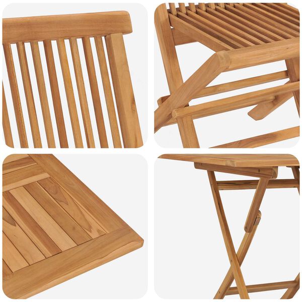 vidaXL Σετ Τραπεζαρίας Κήπου 2 pcs Καφέ Μασίφ ξύλο teak