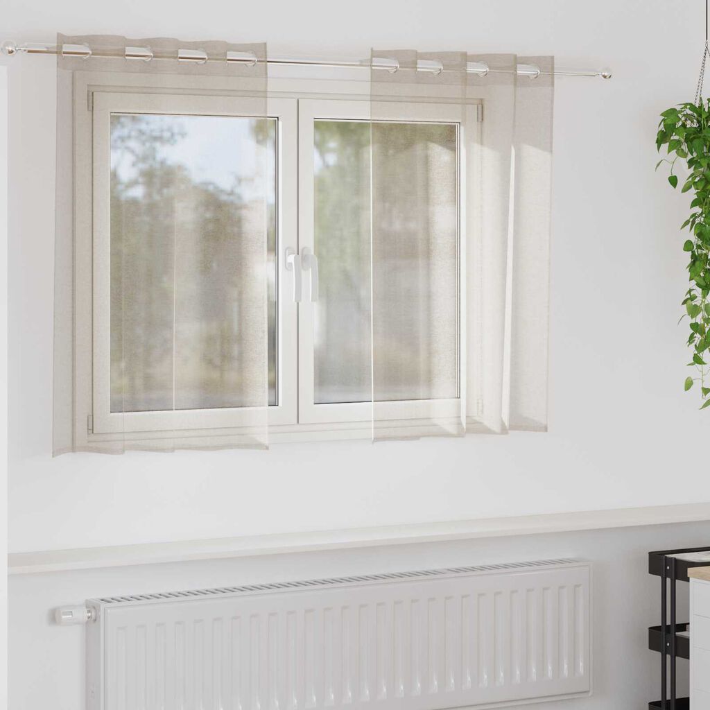vidaXL Κουρτίνες με κουρτίνες 2 pcs Άμμος 140 x 140 εκ. Πολυεστέρας