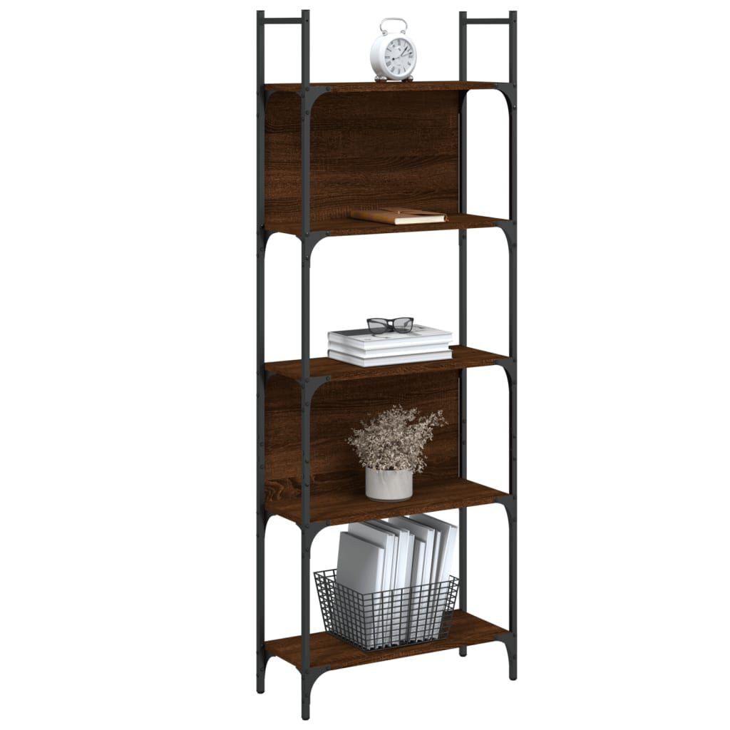 vidaXL Βιβλιοθήκη Καφέ Δρυς 155,5x24x166,5 εκ. Επεξεργασμένο Ξύλο