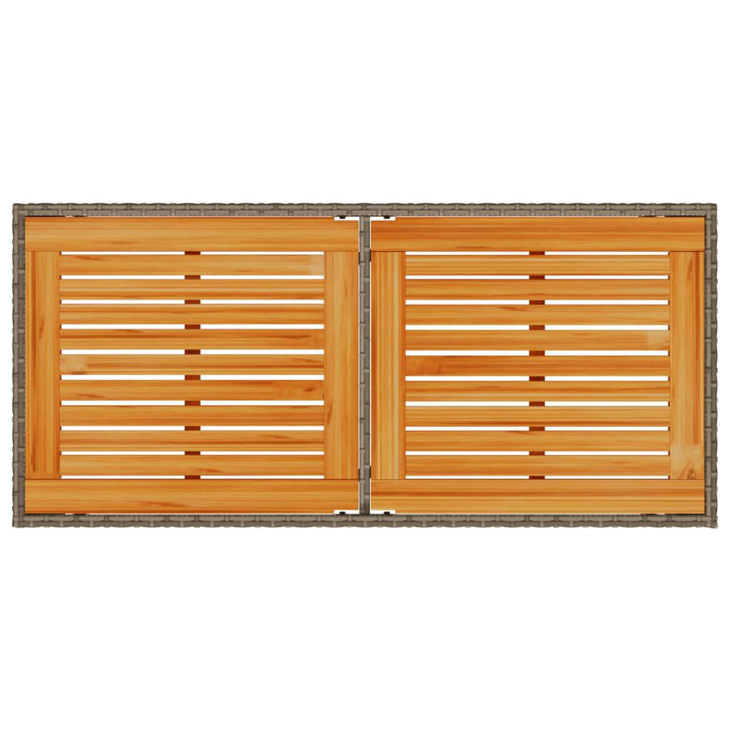 vidaXL Τραπέζι Κήπου Επιφάνεια Ακακίας Γκρι 115x54x74 εκ. Συνθ. Ρατάν