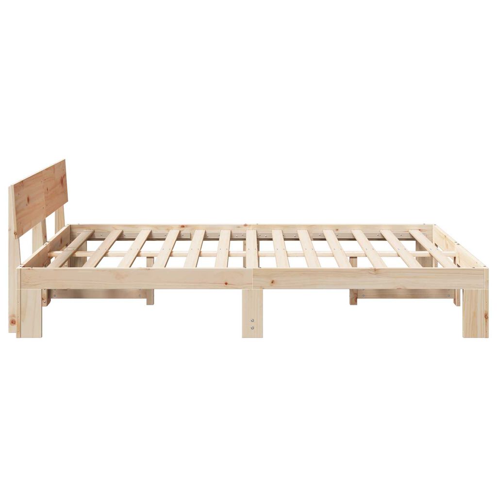 vidaXL Σκελετός Κρεβατιού Καφέ 140 x 200 cm Μασίφ ξύλο πεύκου