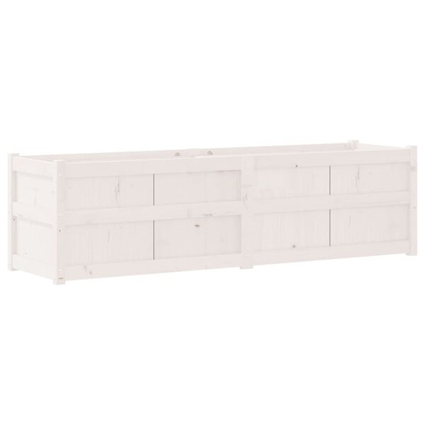 vidaXL Ζαρντινιέρα Λευκή 180x50x50 εκ. από Μασίφ Ξύλο Πεύκου