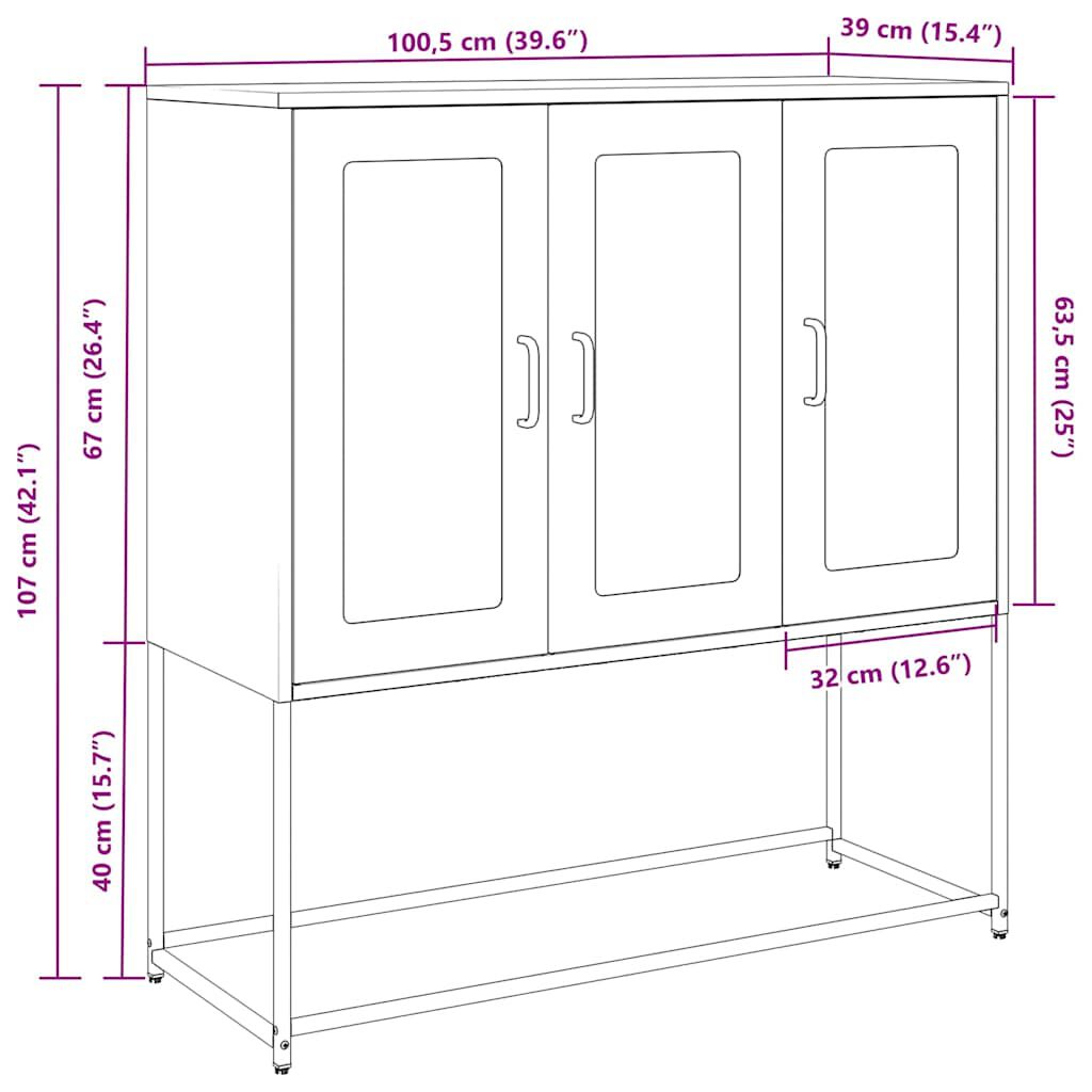 vidaXL Ντουλάπι Μουσταρδί 100,5x39x107 εκ. από Χάλυβα Ψυχρής Έλασης