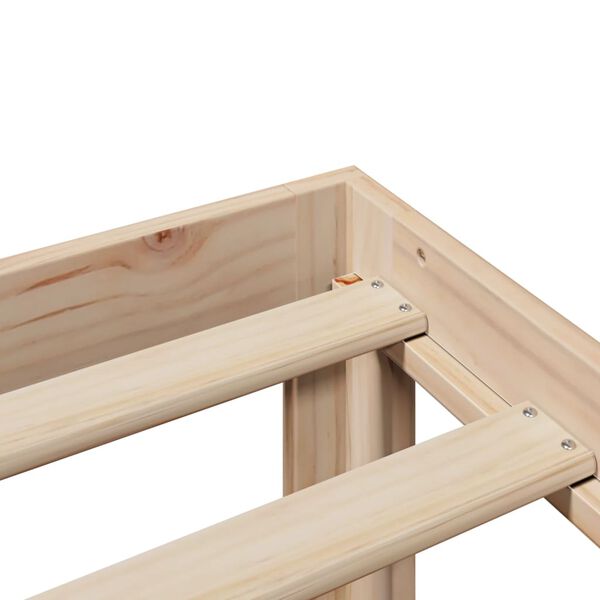 vidaXL Κρεβάτι Βιβλιοθήκη Χωρίς Στρώμα 75x190 εκ Μασίφ Ξύλο Πεύκο