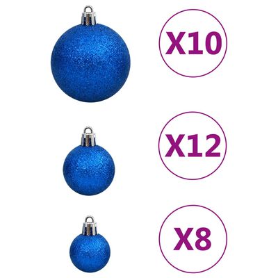 vidaXL Σετ Μπάλες Χριστουγεννιάτικες 111 τεμ. Μπλε από Πολυστυρένιο