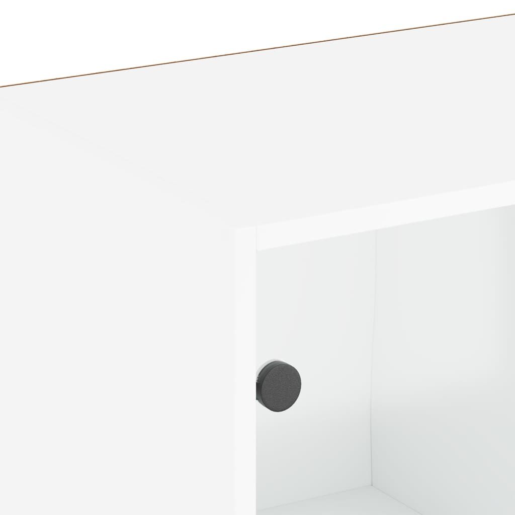 vidaXL Βιβλιοθήκη με Πόρτες Λευκή 204x37x75 εκ. από Επεξεργ. Ξύλο