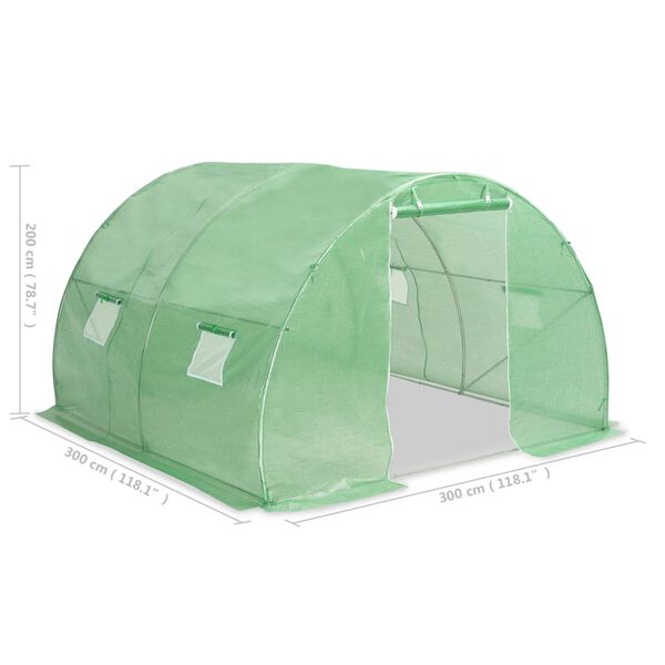 vidaXL Θερμοκήπιο 9 μ² 300 x 300 x 200 εκ.