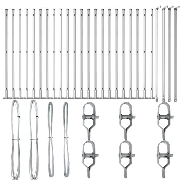 vidaXL Στύλος Περιφράξεων Άλλο 26 pcs Γκρι 3,2 x 3,2 x 90 εκ Ατσάλι