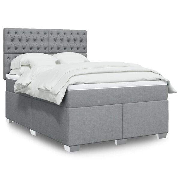 vidaXL &Kappa;&rho;&epsilon;&beta;ά&tau;&iota; Boxspring &mu;&epsilon; &Sigma;&tau;&rho;ώ&mu;&alpha; &Alpha;&nu;&omicron;&iota;&chi;&tau;ό &Gamma;&kappa;&rho;&iota; 140x190 &epsilon;&kappa;. &Upsilon;&phi;&alpha;&sigma;&mu;ά&tau;&iota;&nu;&omicron;