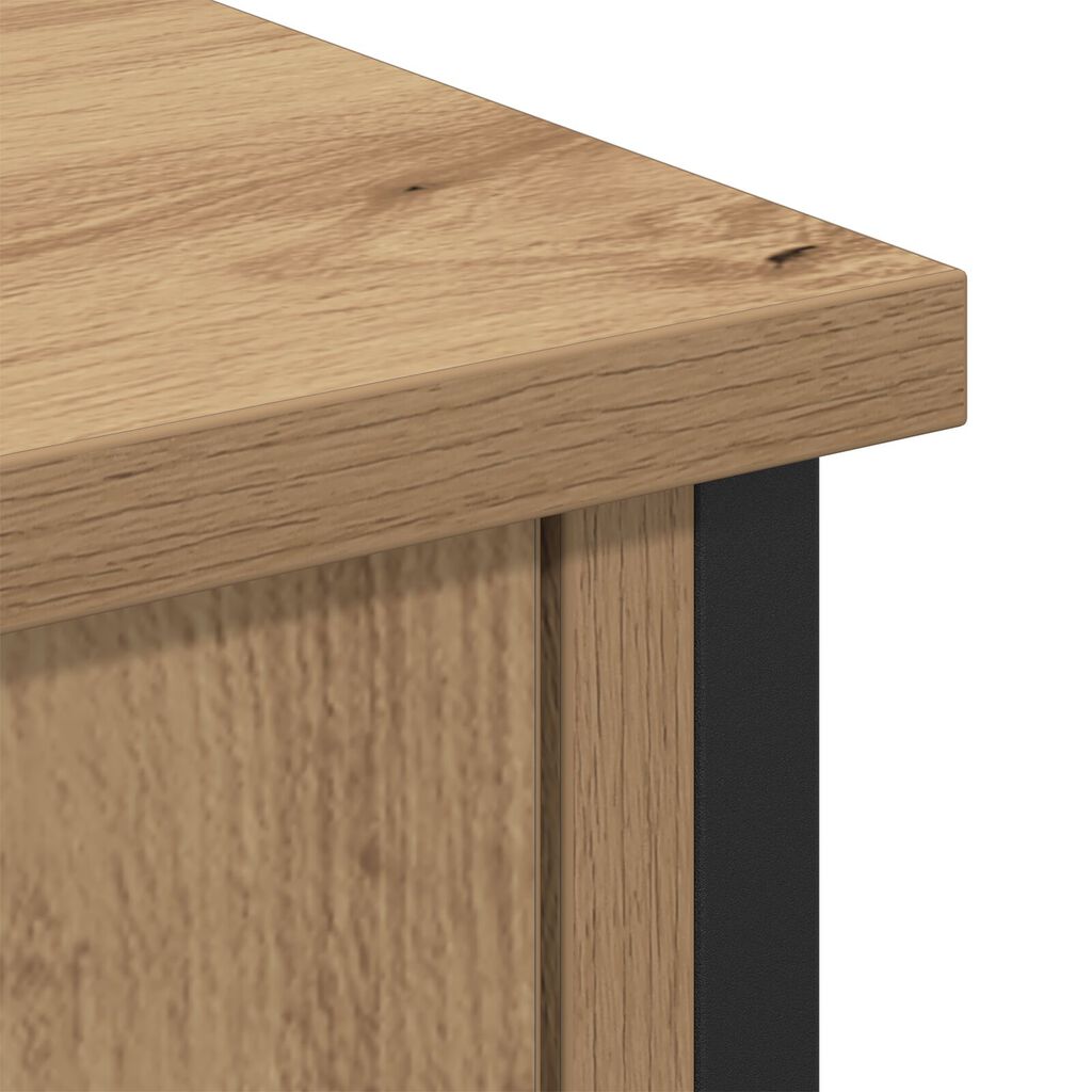 vidaXL Ντουλάπα Τηλεόρασης Μαύρη Δρυς 101x35x65 εκ. Κατασκευασμένο από ξύλο και ατσάλι