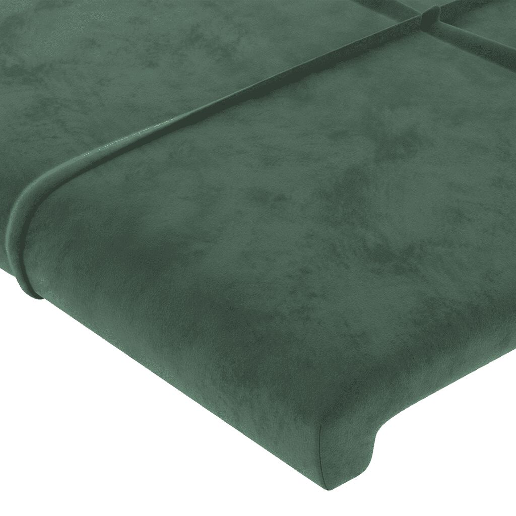 vidaXL Κρεβάτι Boxspring με Στρώμα Σκούρο Πράσινο 140x200εκ. Βελούδινο