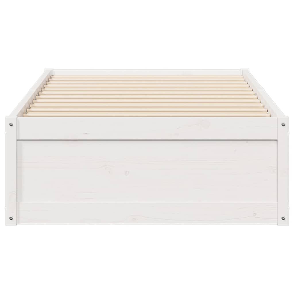 vidaXL Σκελετός Κρεβ. Χωρίς Στρώμα Λευκό 75x190 εκ Μασίφ Πεύκο