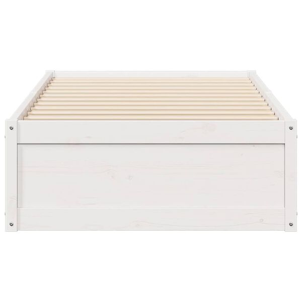 vidaXL Σκελετός Κρεβ. Χωρίς Στρώμα Λευκό 75x190 εκ Μασίφ Πεύκο