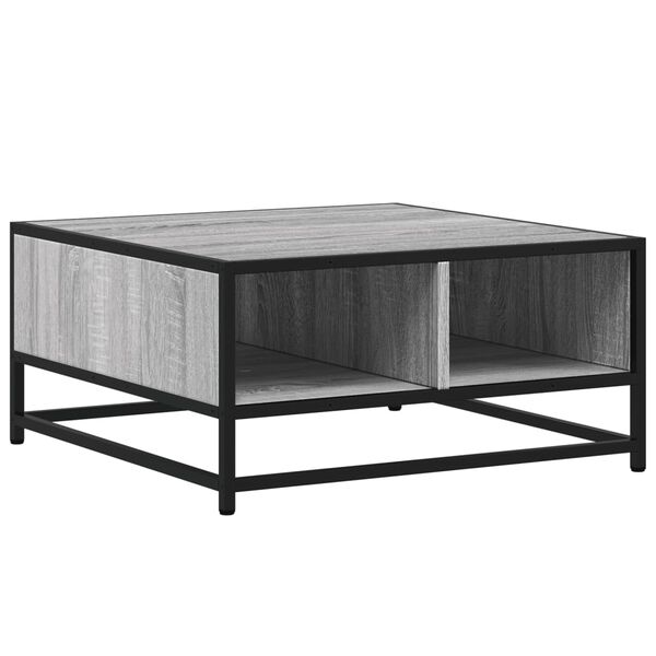 vidaXL Τραπεζάκι Σαλονιού Γκρι Sonoma 60,5x60,5x30εκ Επεξ.Ξύλο/Μέταλλο