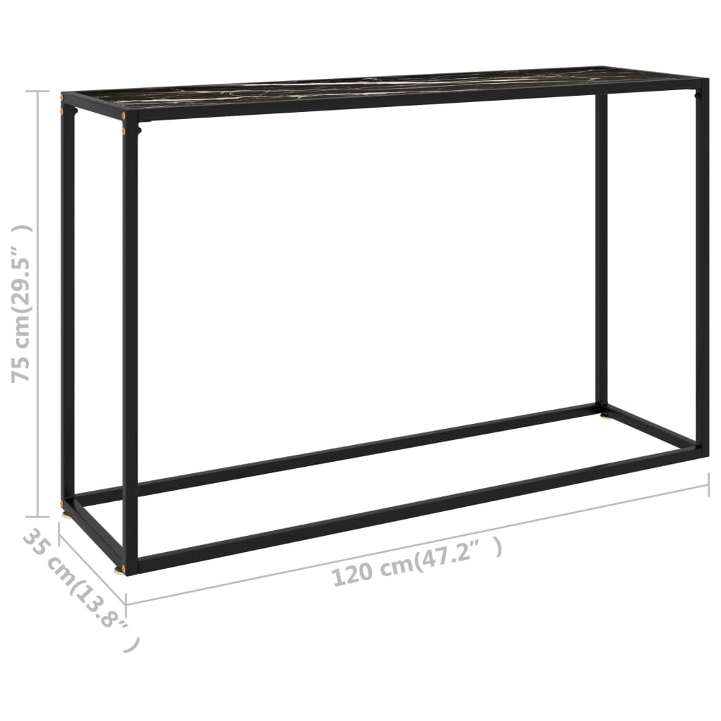 vidaXL Τραπέζι Κονσόλα Μαύρο 120 x 35 x 75 εκ. από Ψημένο Γυαλί