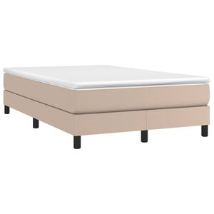 vidaXL Κρεβάτι Boxspring με Στρώμα Καπουτσίνο 120x190εκ.από Συνθ.Δέρμα