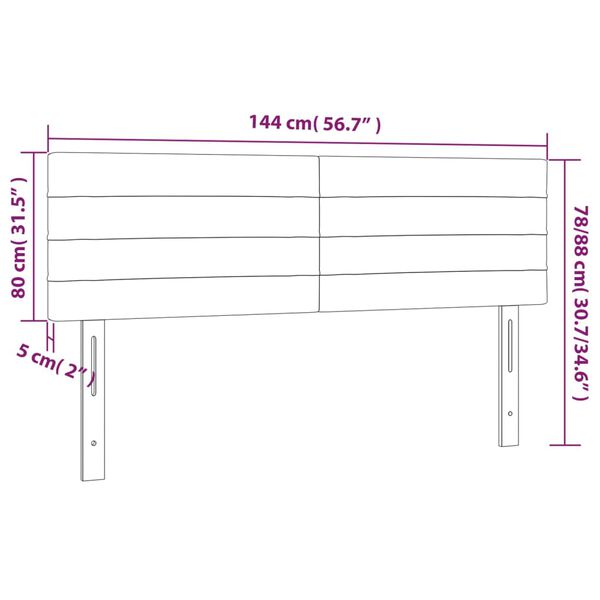 vidaXL Κεφαλάρια Κρεβατιού 2 τεμ. Σκ. Γκρι 72x5x78/88 εκ. Βελούδινα