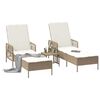 vidaXL Ξαπλώστρα 2-πρόσωπο 2 pcs Μπεζ 35 x 35 x 32 εκ. συνθετικό ρατάν