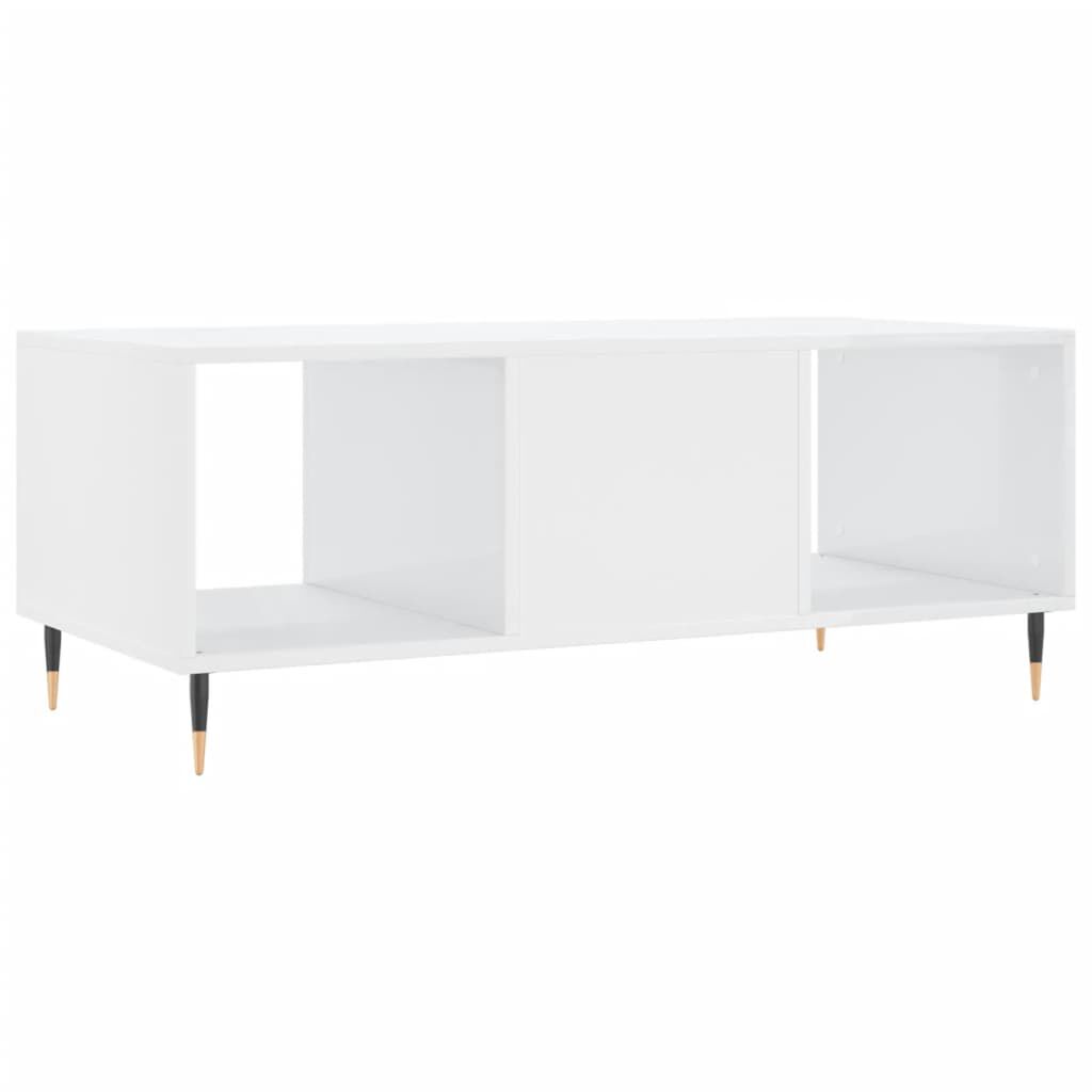 vidaXL Τραπεζάκι Σαλονιού Γυαλ. Λευκό 102x50x40 εκ. Επεξεργ. Ξύλο