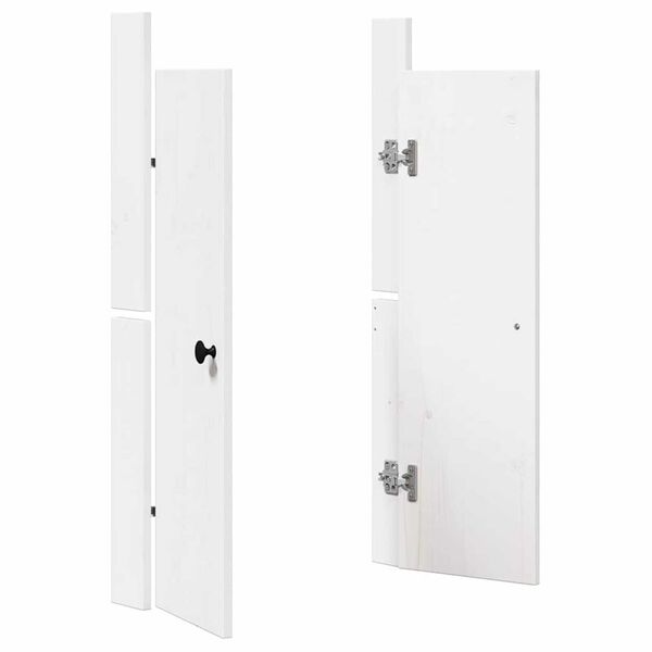 vidaXL Πόρτα κουζίνας με πόρτα Λευκό 50 x 9 x 82 εκ Μασίφ ξύλο πεύκου