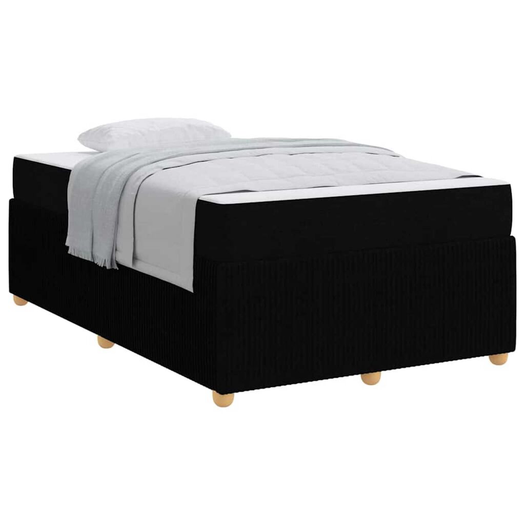 vidaXL Σκελετός κρεβατιού με στρώμα Μαύρο 120 x 190 cm ύφασμα