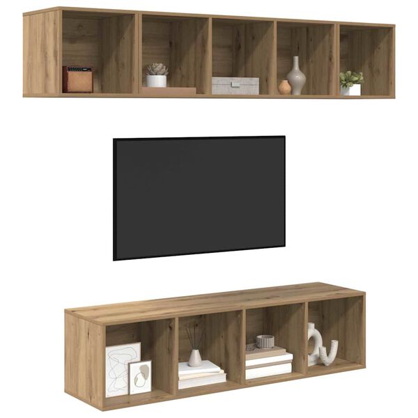 vidaXL &Sigma;&epsilon;&tau; &epsilon;&pi;ί&pi;&lambda;&omicron;&upsilon; &tau;&eta;&lambda;&epsilon;ό&rho;&alpha;&sigma;&eta;&sigmaf; 4 pcs Artisan Oak &Epsilon;&pi;&epsilon;&xi;&epsilon;&rho;&gamma;&alpha;&sigma;&mu;έ&nu;&omicron; &xi;ύ&lambda;&omicron;
