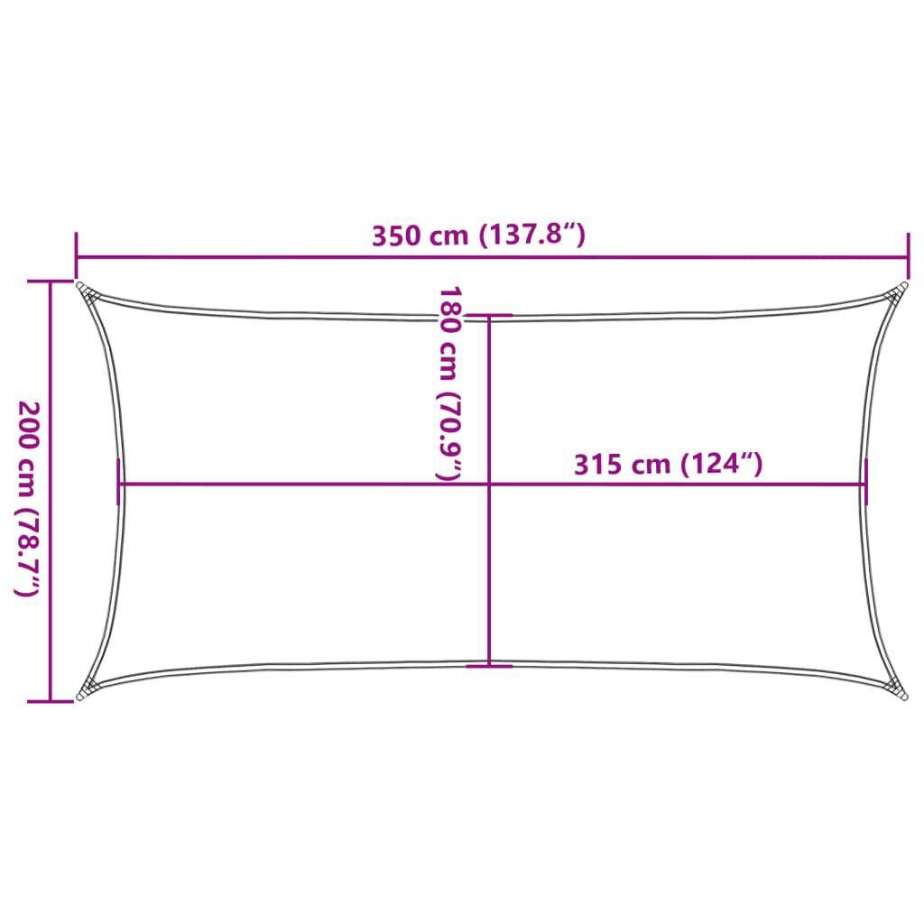 vidaXL Πανί Σκίασης Taupe 2 x 3,5 μ. από HDPE 160 γρ./μ²