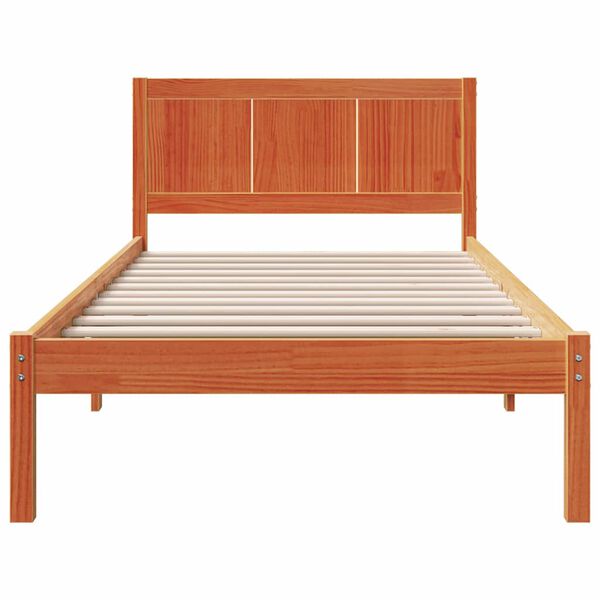 vidaXL Σκελετός Κρεβατιού Καφέ 75 x 190 cm Μασίφ ξύλο πεύκου