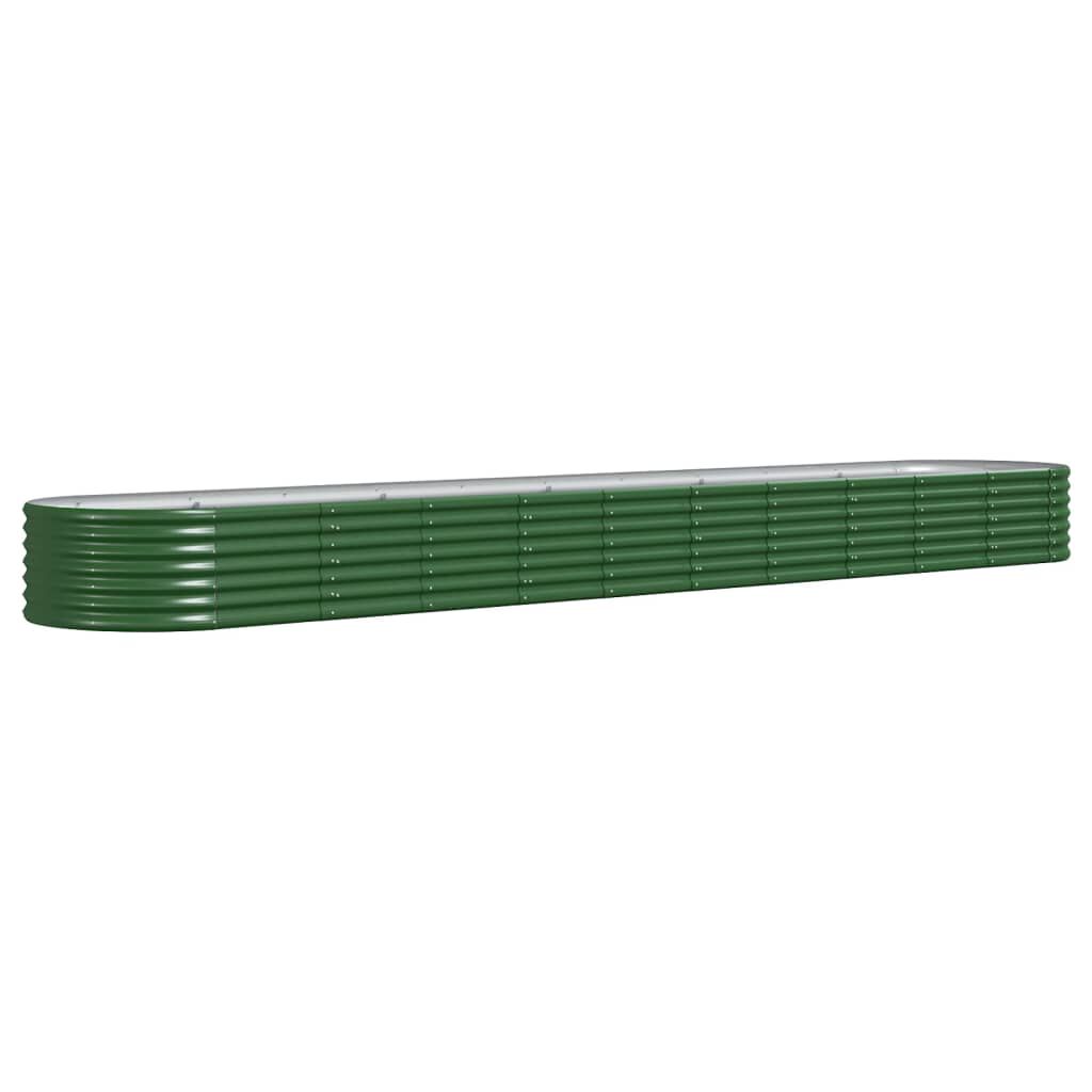 vidaXL Ζαρντινιέρα Πράσινη 440x80x36 εκ Ατσάλι με Ηλεκτρ. Βαφή Πούδρας