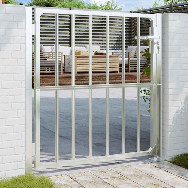 vidaXL Πόρτα Περίφραξης Κήπου 85x95 εκ. από Ανοξείδωτο Ατσάλι