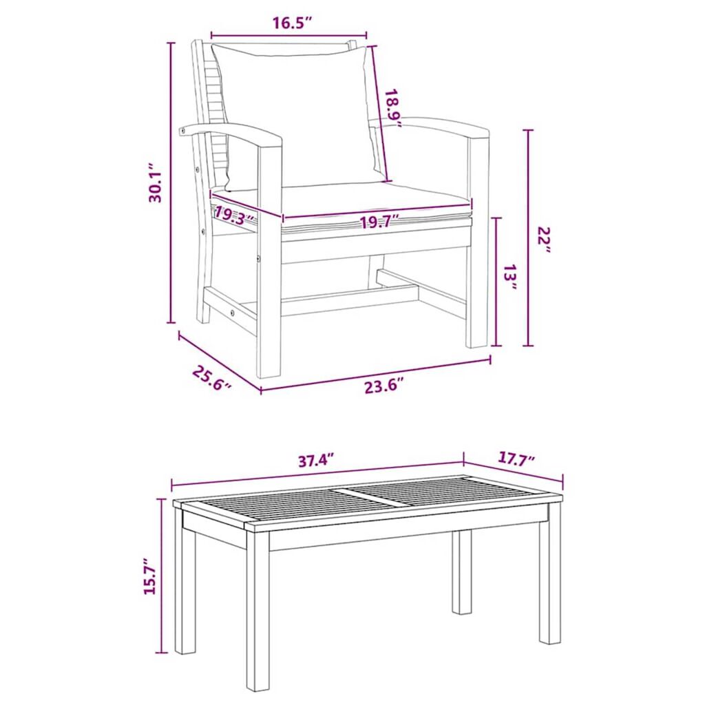 Σετ Καναπέ Κήπου 5 pcs Φυσικό Μασίφ ξύλο teak