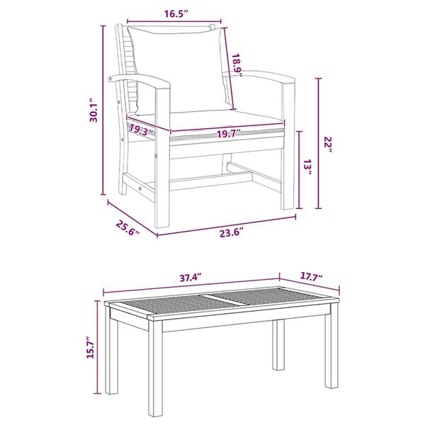 Σετ Καναπέ Κήπου 5 pcs Φυσικό Μασίφ ξύλο teak