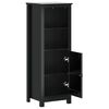vidaXL Ντουλάπι Μπάνιου BERG Μαύρο 40 x 34 x 110 εκ. Μασίφ Ξύλο Πεύκου