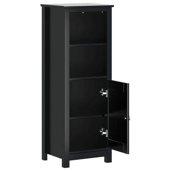 vidaXL Ντουλάπι Μπάνιου BERG Μαύρο 40 x 34 x 110 εκ. Μασίφ Ξύλο Πεύκου